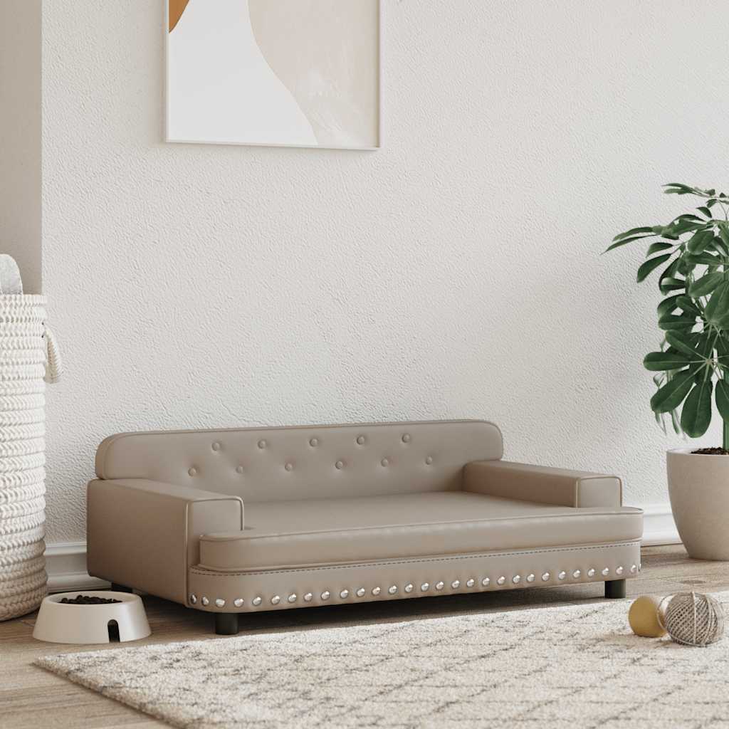 Hundebett Cappuccino Braun 90x53x30 cm Kunstleder