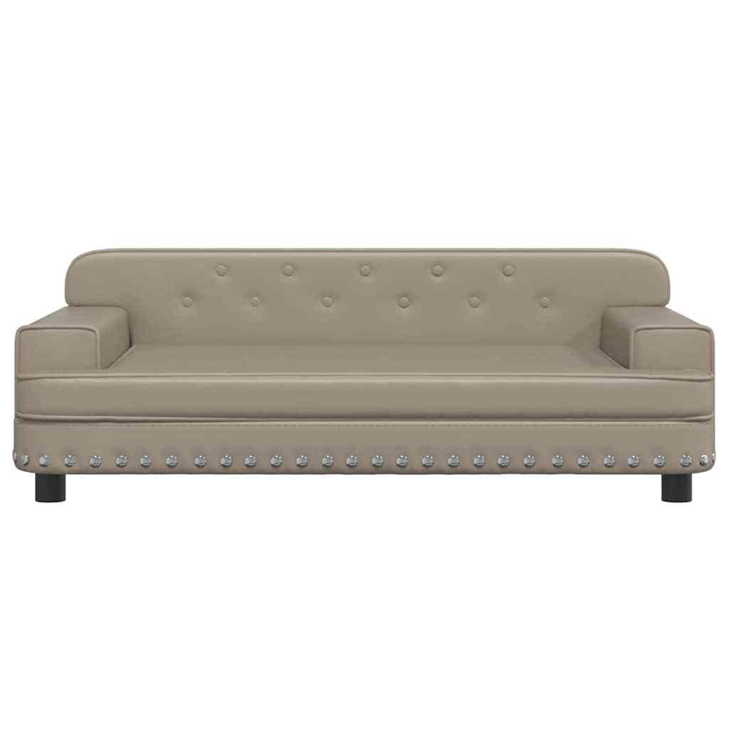Hundebett Cappuccino Braun 90x53x30 cm Kunstleder