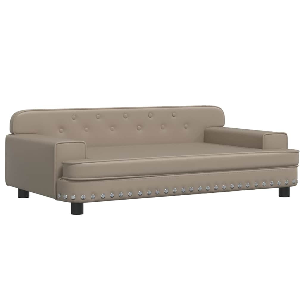 Hundebett Cappuccino Braun 90x53x30 cm Kunstleder