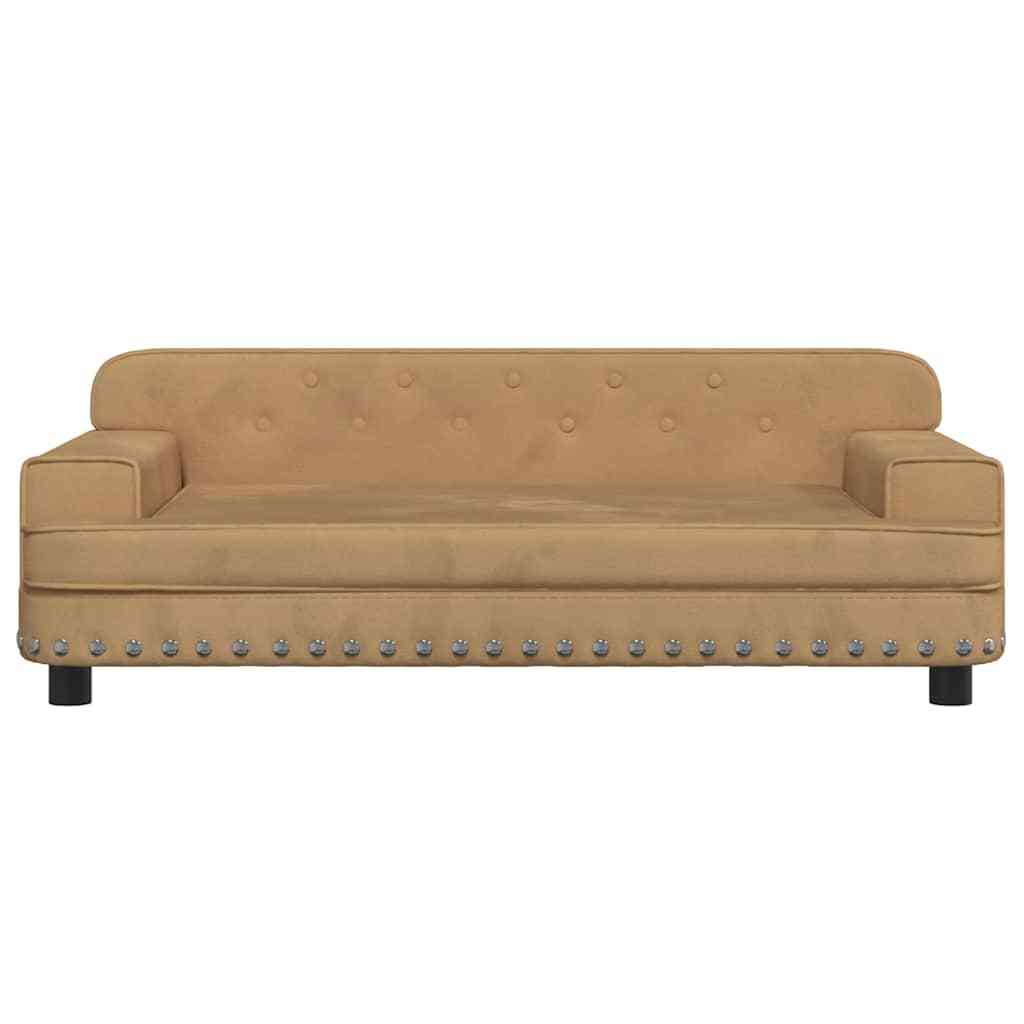 Hundebett Braun 90x53x30 cm Samt