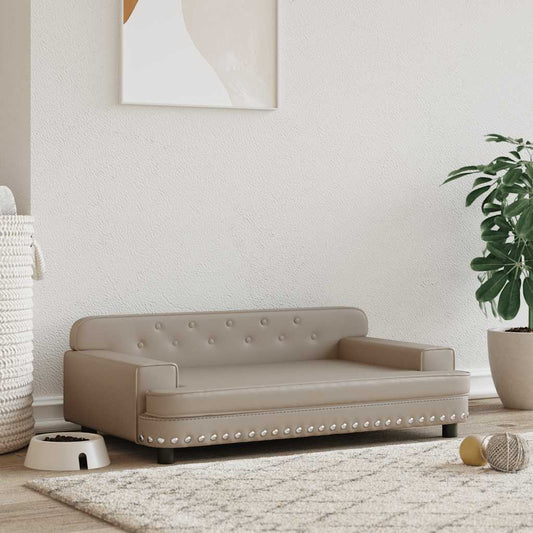 Hundebett Cappuccino Braun 90x53x30 cm Kunstleder