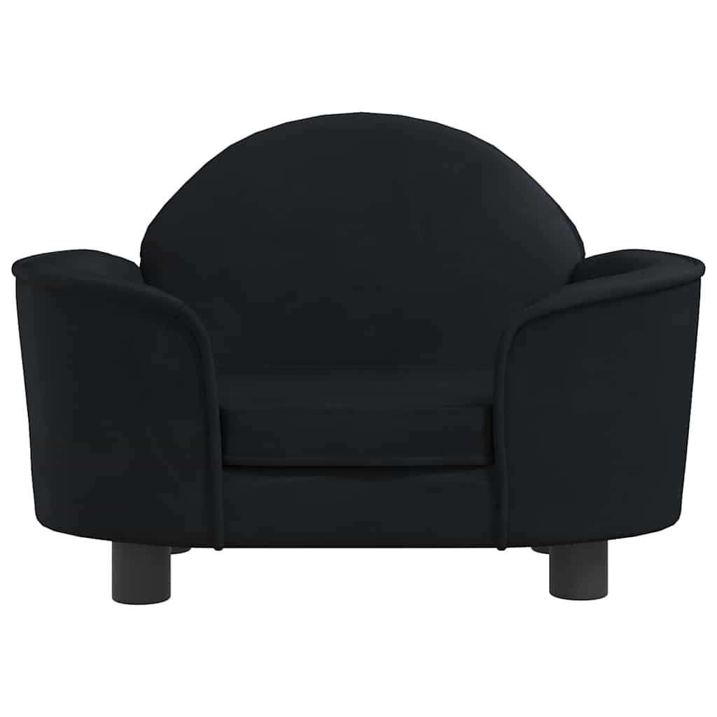 Hundebett Schwarz 66x40x45 cm Samt